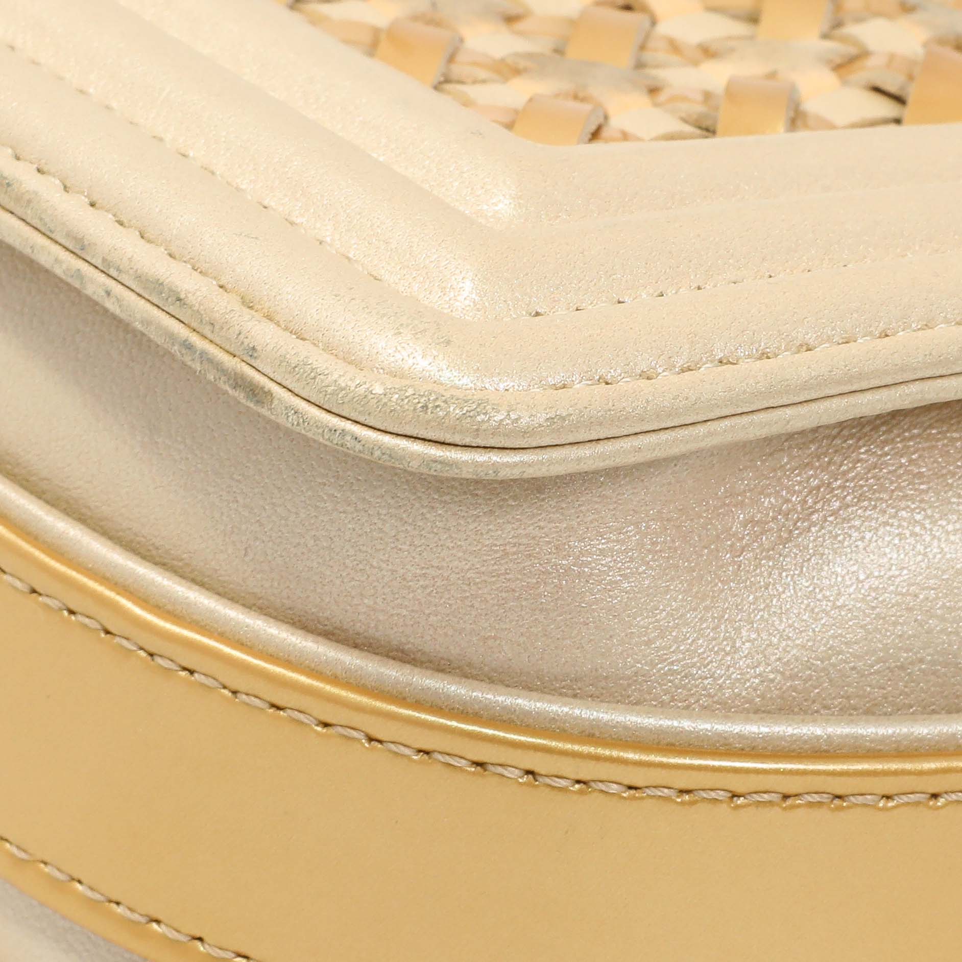 Exclusive Chanel Champagne Braided Lambskin & Patent Small Boy Bag — Alternate View 7