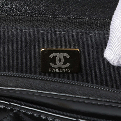 Exclusive Chanel Black Quilted Shiny Lambskin Golden Links Wallet on Chain — Alternate View 10