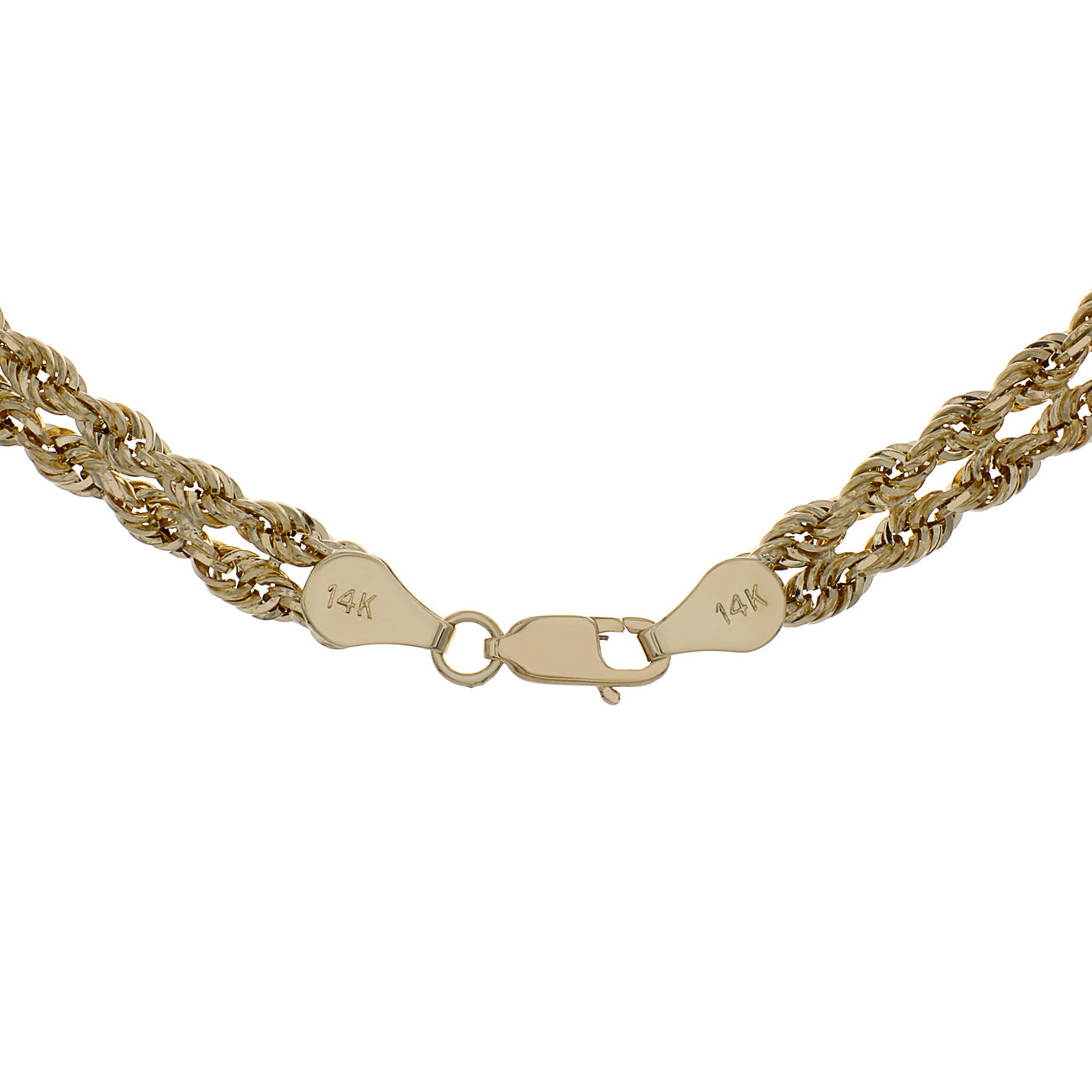 Exclusive 14K Yellow Gold Double Rope Chain — Side View