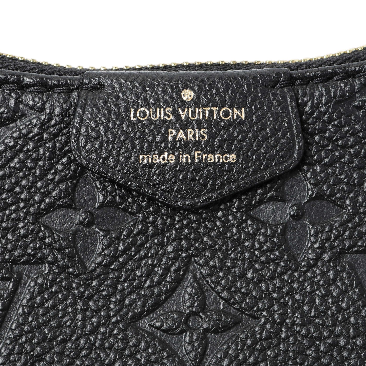 Exclusive Louis Vuitton Black Empreinte Easy Pouch On Strap — Detail View