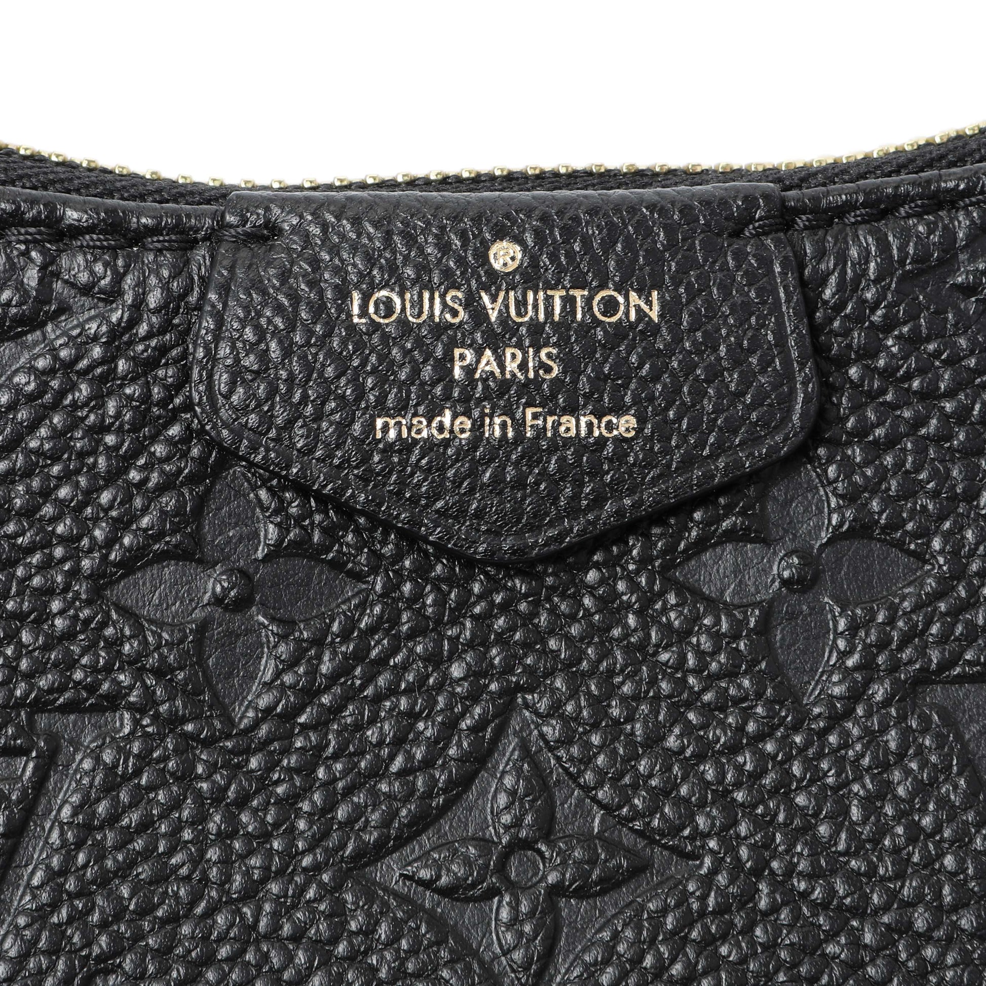 Exclusive Louis Vuitton Black Empreinte Easy Pouch On Strap — Detail View