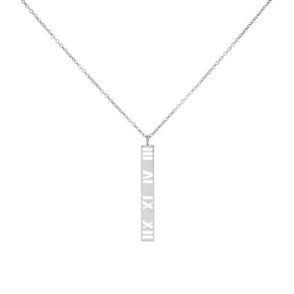 Exclusive Tiffany & Co. Sterling Silver Atlas Bar Pendant Necklace — Front View