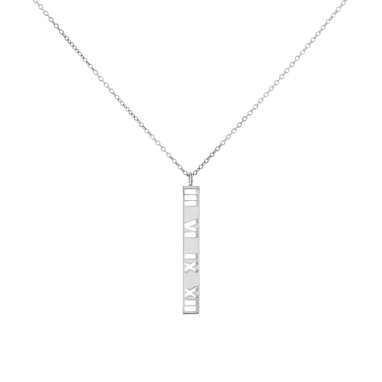 Exclusive Tiffany & Co. Sterling Silver Atlas Bar Pendant Necklace — Side View