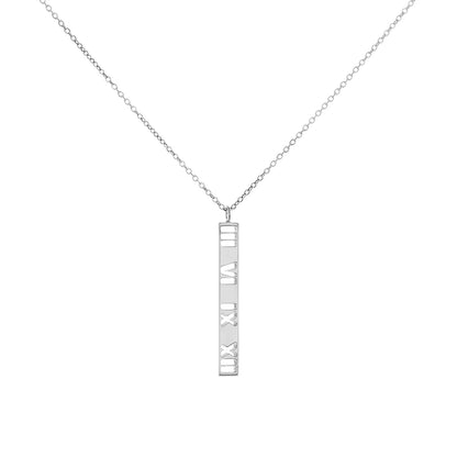Exclusive Tiffany & Co. Sterling Silver Atlas Bar Pendant Necklace — Side View