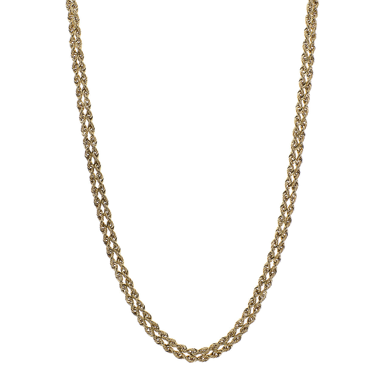 Exclusive 14K Yellow Gold Double Rope Chain — Front View