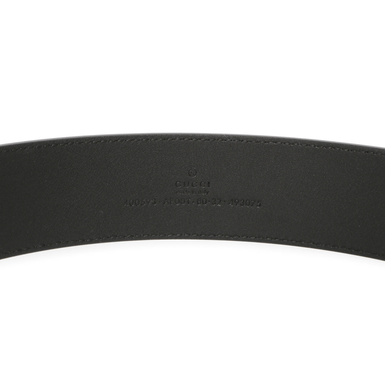 Exclusive Gucci Black Calfskin Double G  40mm Belt — Back View