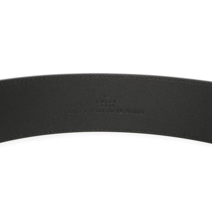 Exclusive Gucci Black Calfskin Double G  40mm Belt — Back View