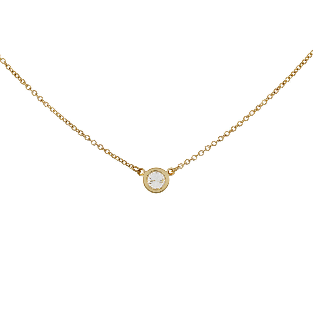 Exclusive Tiffany & Co. 18K Yellow Gold Diamonds by the Yard Pendant Necklace — Side View