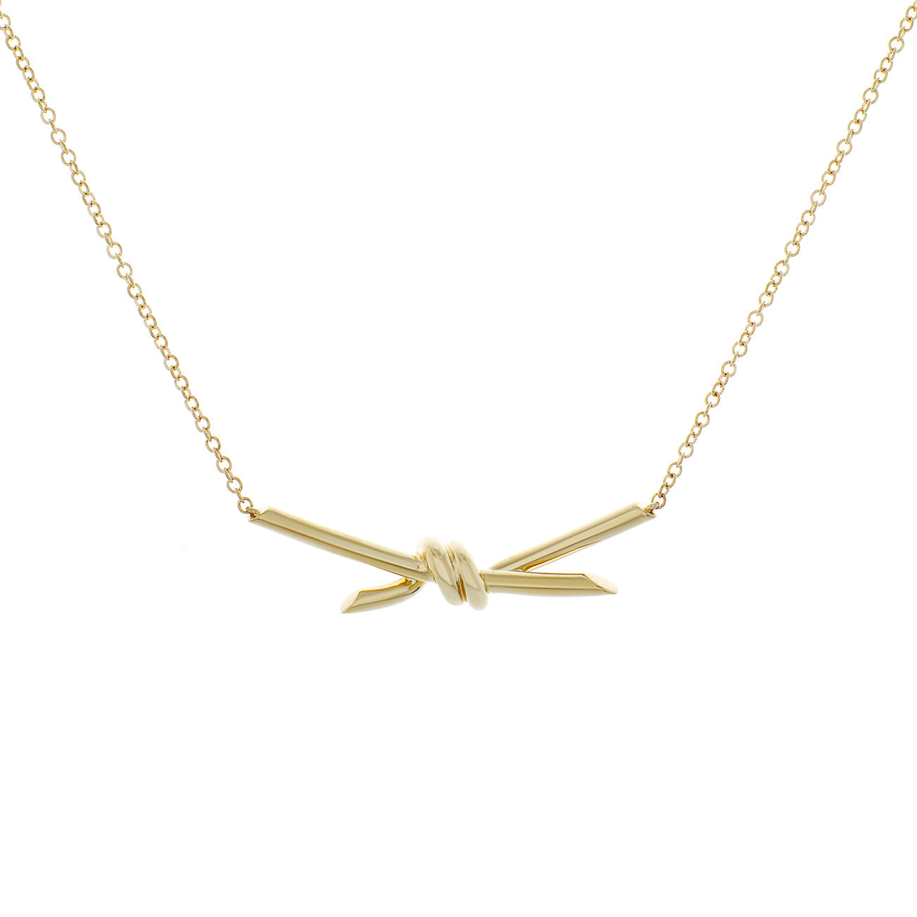 Exclusive Tiffany & Co. 18K Yellow Gold Knot Pendant — Front View