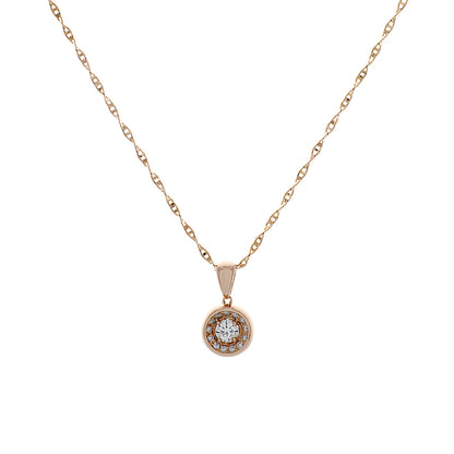 Exclusive 18K Rose Gold 0.38 Carat Diamond Pendant — Front View