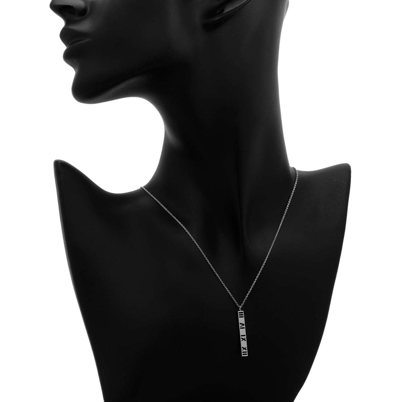Exclusive Tiffany & Co. Sterling Silver Atlas Bar Pendant Necklace — Detail View