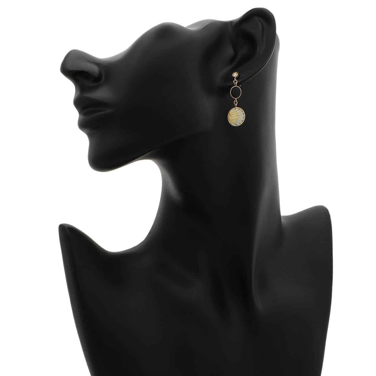 Exclusive Christian Dior 18K Yellow Gold Diamond Rose Céleste Earrings — Back View