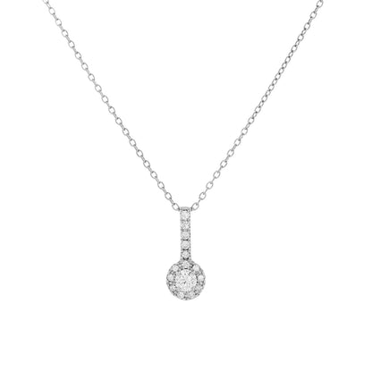Exclusive 14K White Gold 0.66 Carat Cluster Diamond Pendant — Front View