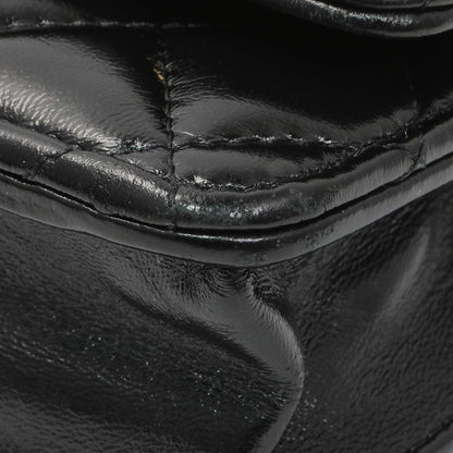Exclusive Chanel Black Quilted Shiny Lambskin Golden Links Wallet on Chain — Detail View