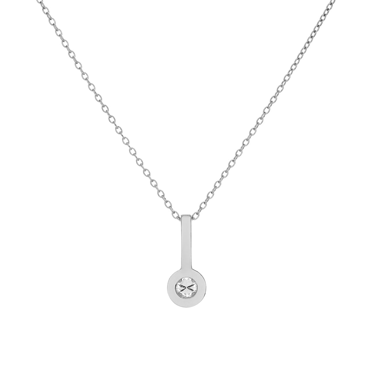 Exclusive 14K White Gold 0.66 Carat Cluster Diamond Pendant — Side View