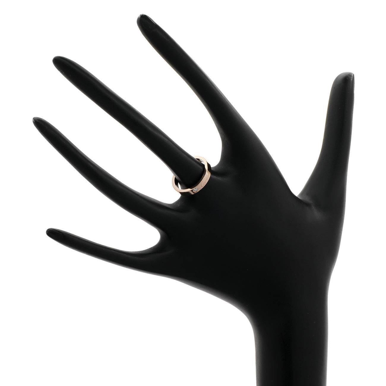 Exclusive Cartier 18K Rose Gold Diamond C de Cartier Wedding Band Ring — Back View