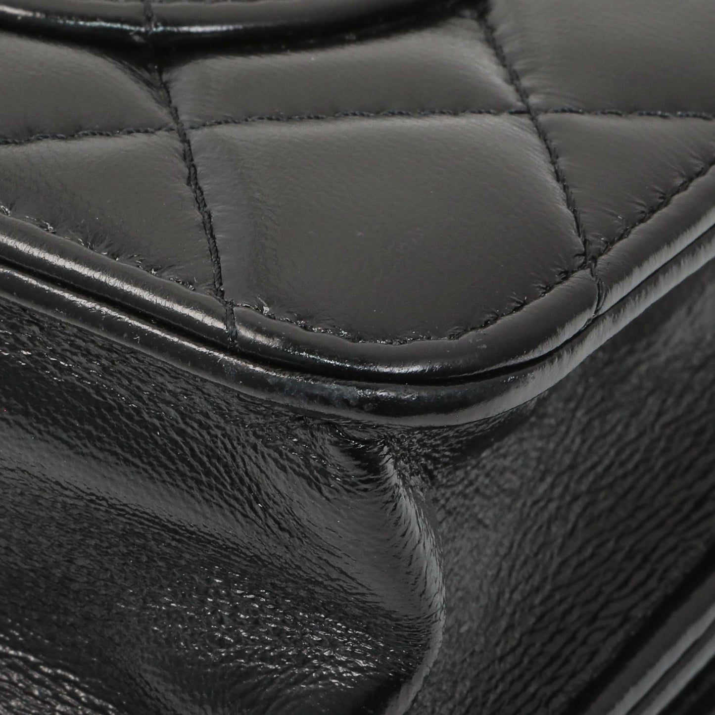 Exclusive Chanel Black Quilted Shiny Lambskin Golden Links Wallet on Chain — Alternate View 7