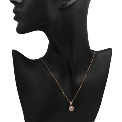 Exclusive 18K Rose Gold 0.38 Carat Diamond Pendant — Back View