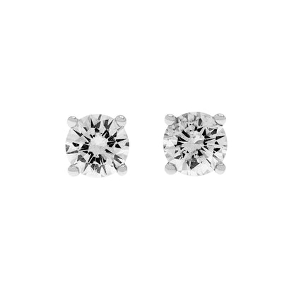 Exclusive 18K White Gold 0.61 Carat Diamond Stud Earrings — Front View