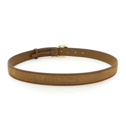 Exclusive Gucci Brown Suede Blondie 30mm Belt — Side View
