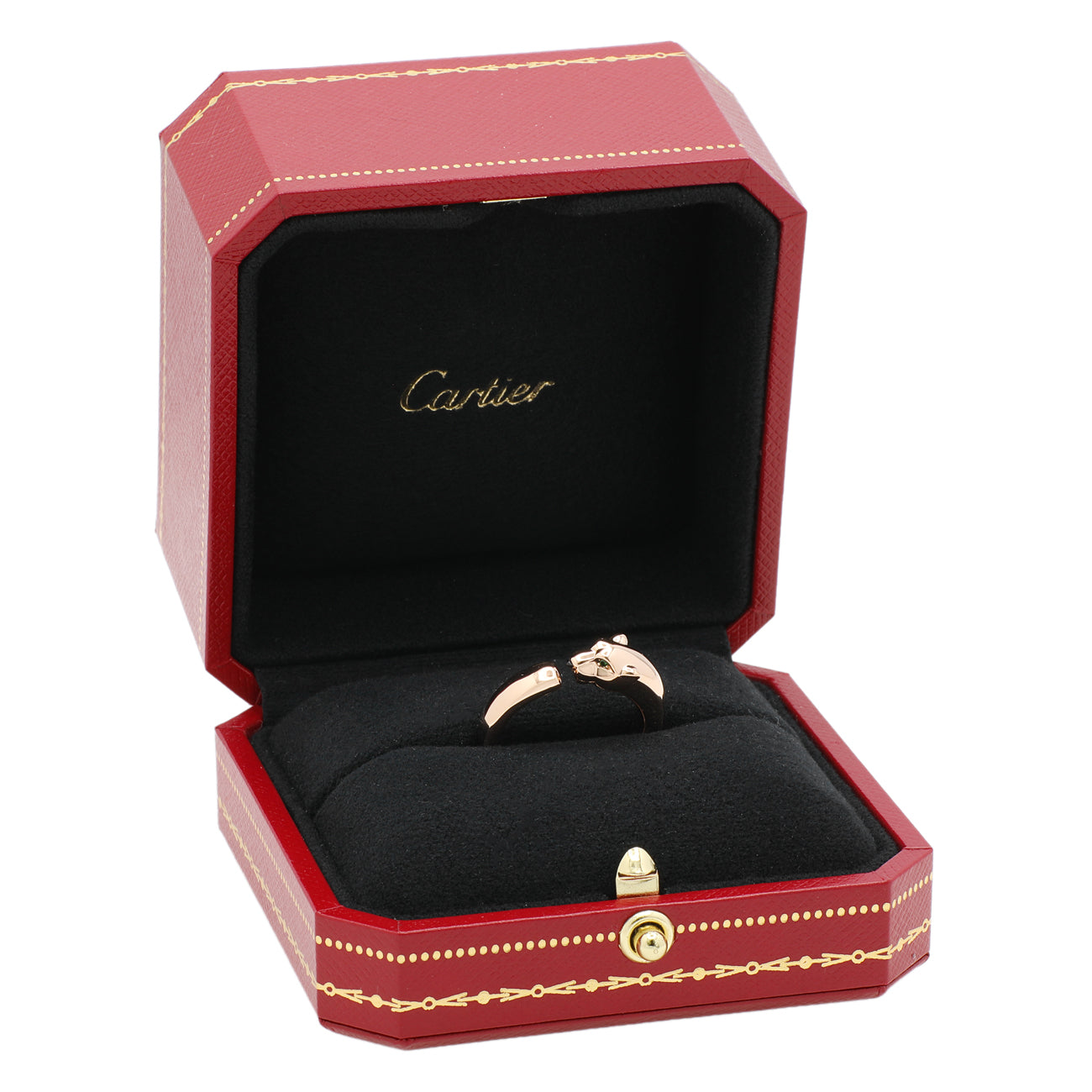 Exclusive Cartier 18K Rose Gold Small Panthère de Cartier Ring — Top View