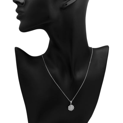 Exclusive 18K White Gold 1.02 Carat Cluster Diamond Pendant — Back View