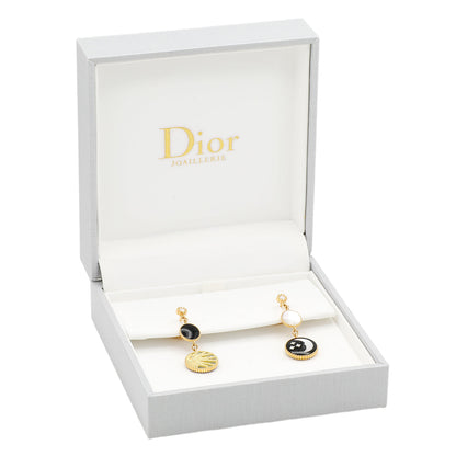 Exclusive Christian Dior 18K Yellow Gold Diamond Rose Céleste Earrings — Top View