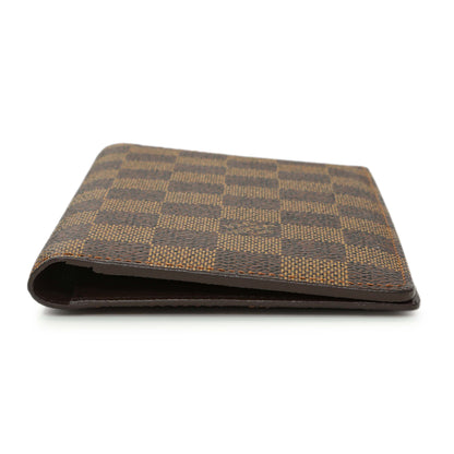 Exclusive Louis Vuitton Damier Ebene Porte-Valeurs Wallet — Back View