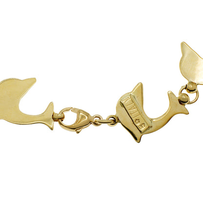 Exclusive 14K Yellow Gold Dolphin Link Bracelet — Side View