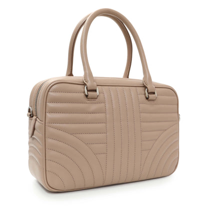 Exclusive Prada Cipria Soft Calfskin Impunture Diagramme Top Handle Crossbody Bag — Side View