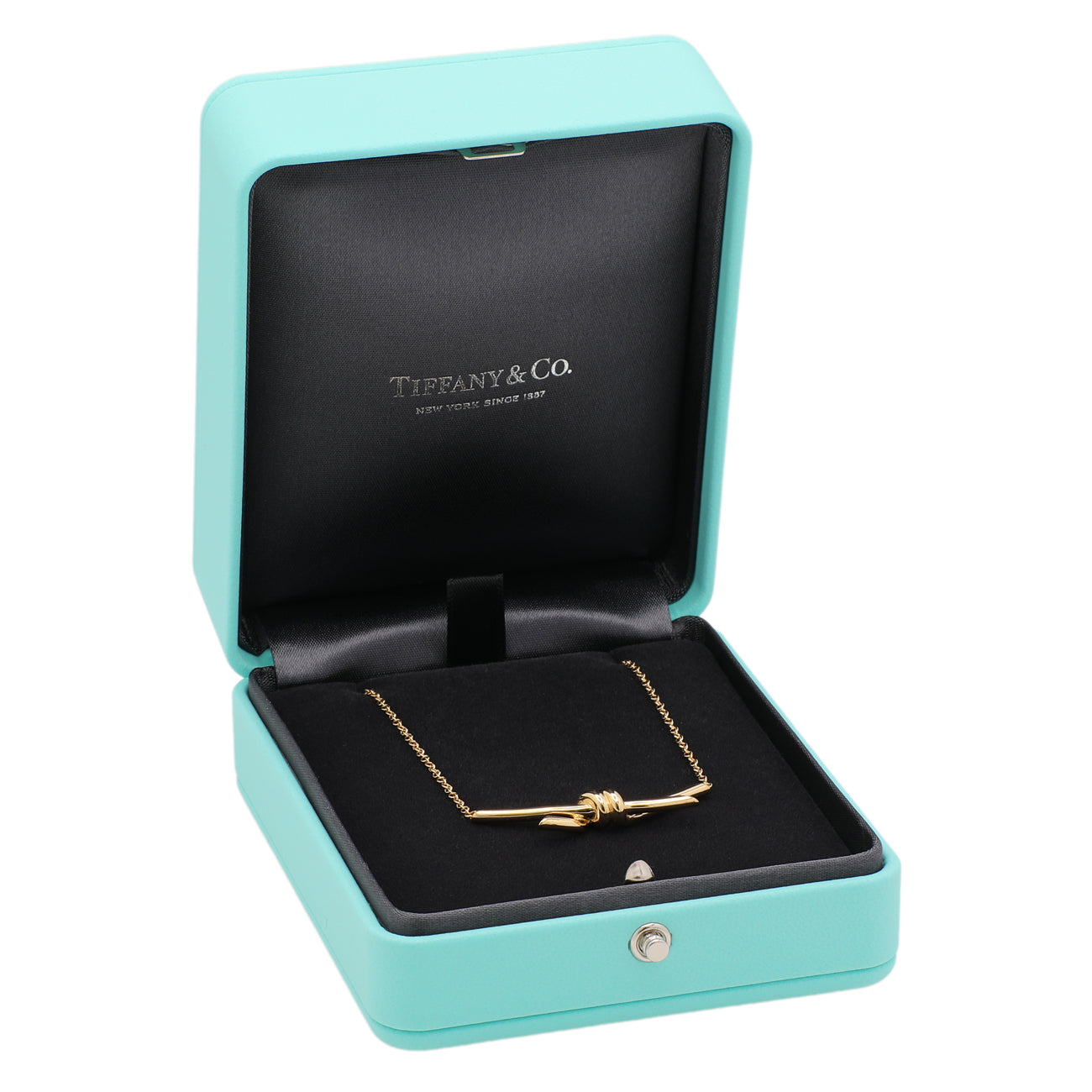 Exclusive Tiffany & Co. 18K Yellow Gold Knot Pendant — Lifestyle View