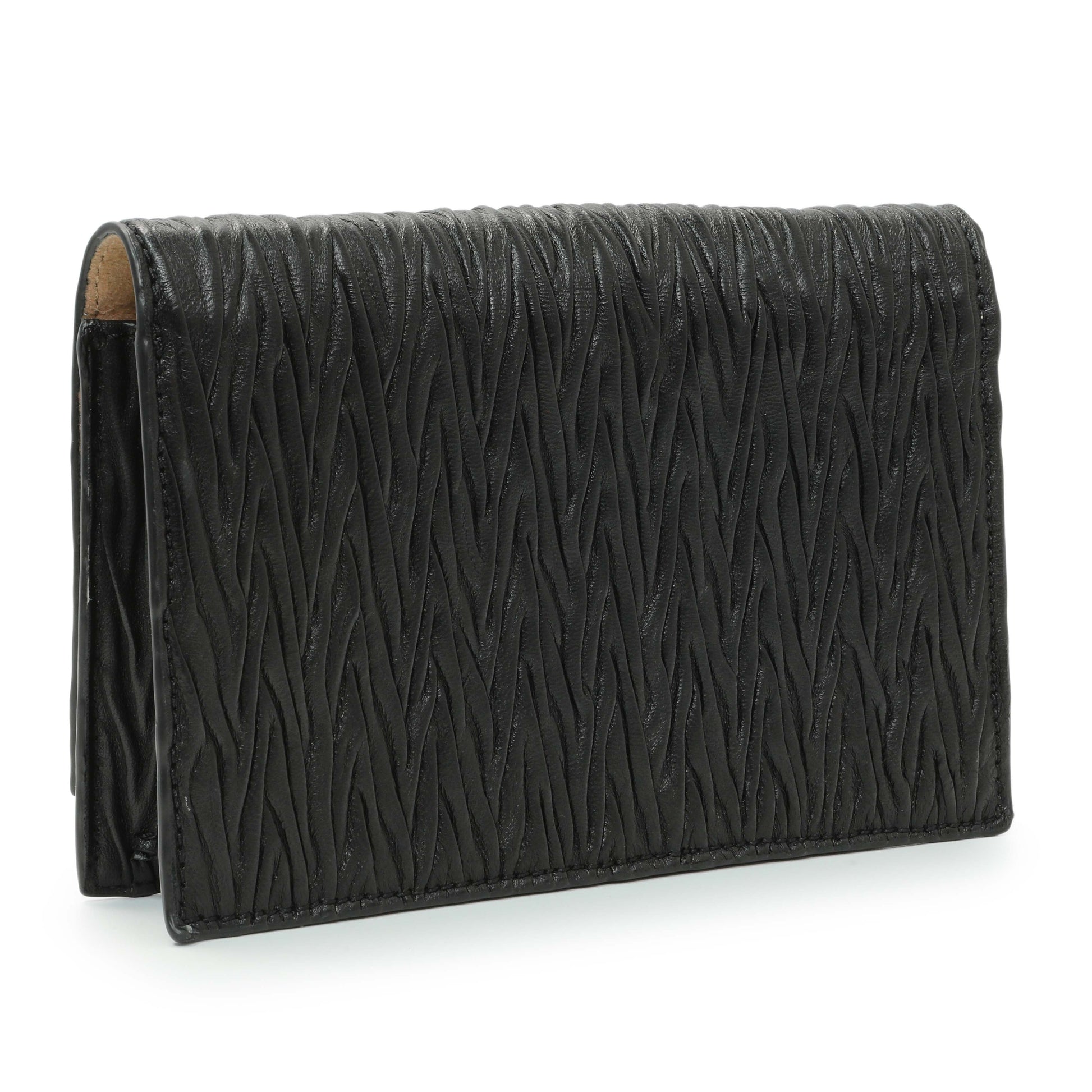 Exclusive Alexander McQueen Black Pleated Skull Mini Crossbody Bag — Side View
