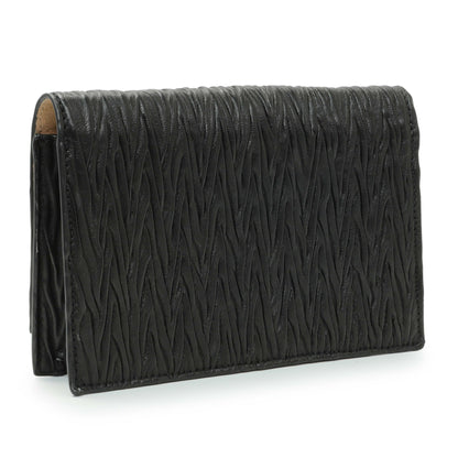 Exclusive Alexander McQueen Black Pleated Skull Mini Crossbody Bag — Side View