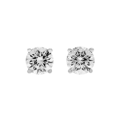 Exclusive 18K White Gold 1.24 Carat Diamond Stud Earrings — Front View