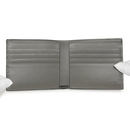 Exclusive Fendi Grey Vitello King Diagonal Bifold Wallet — Top View