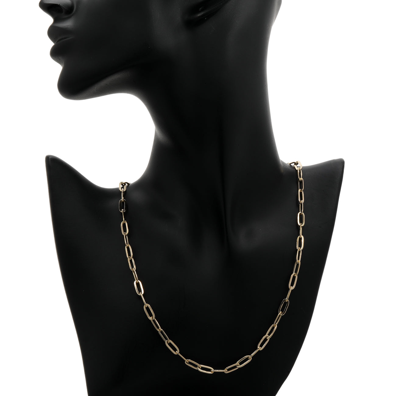 Exclusive 18K Yellow Gold Paperclip Chain — Back View