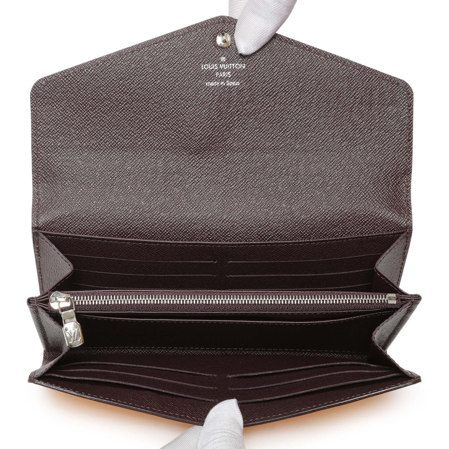 Exclusive Louis Vuitton Citron Cassis Epi Sarah Wallet NM — Top View