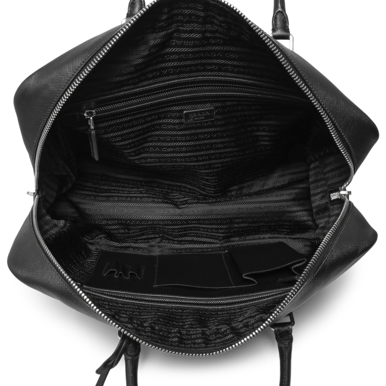 Exclusive Prada Black Saffiano Travel Briefcase — Alternate View 8