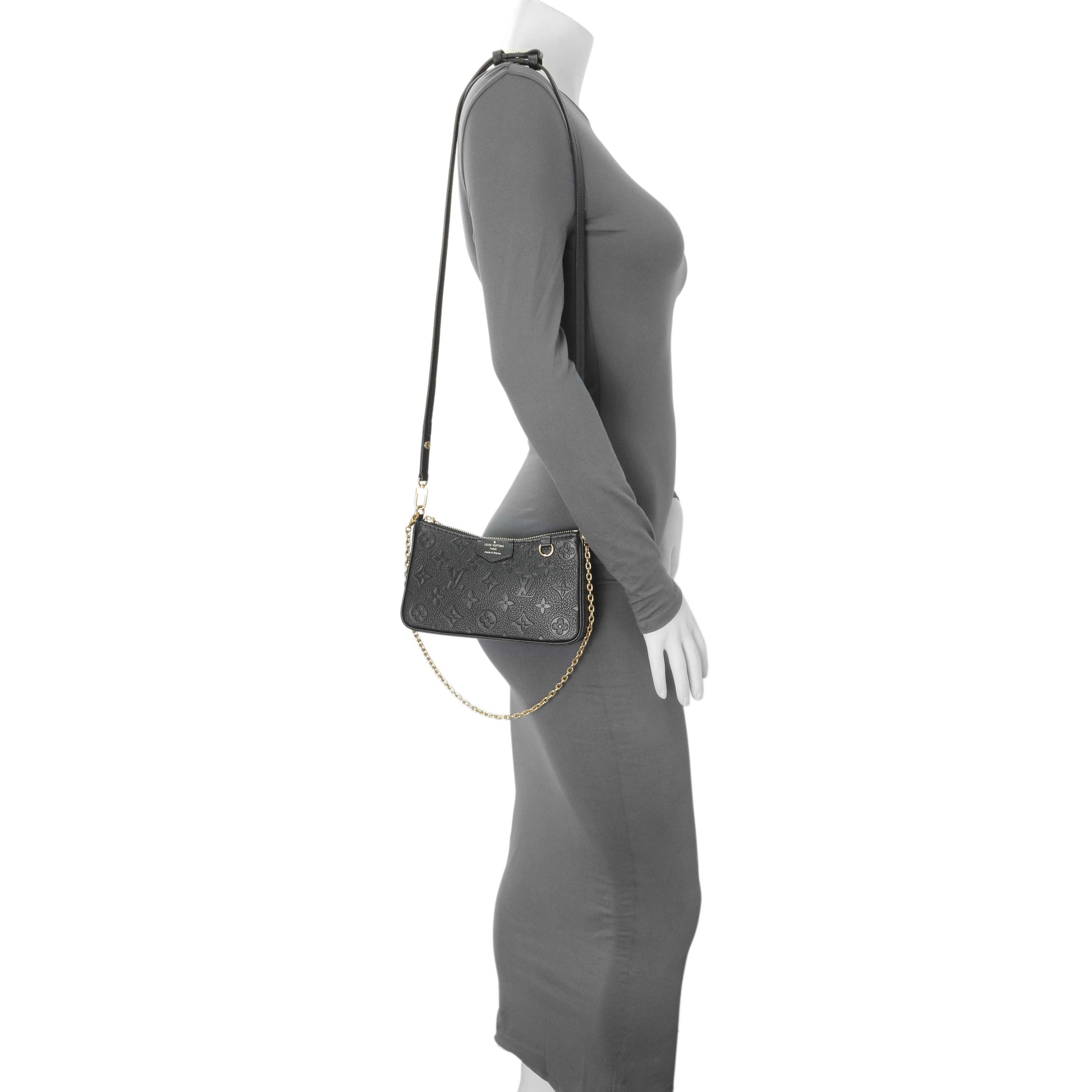 Exclusive Louis Vuitton Black Empreinte Easy Pouch On Strap — Lifestyle View