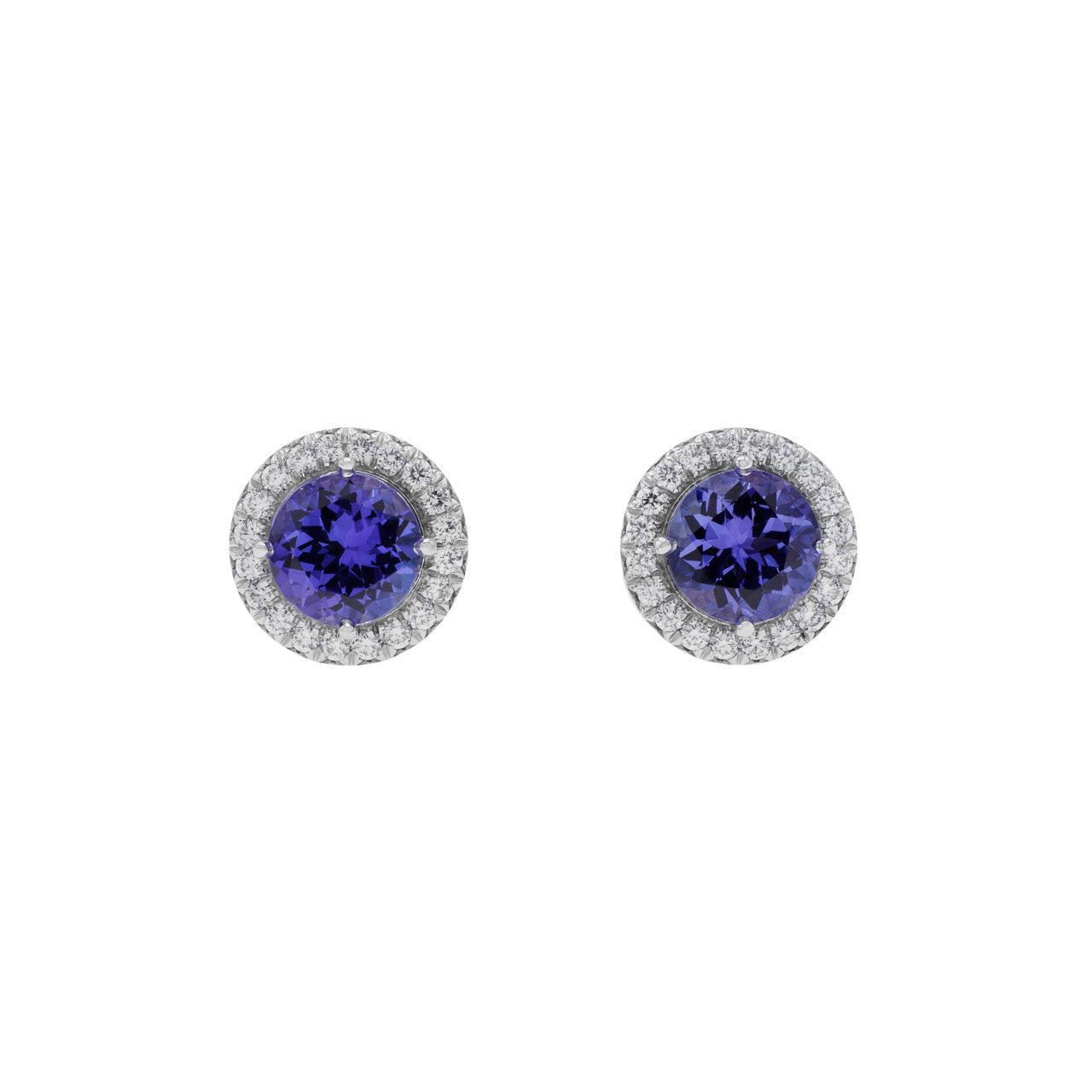 Exclusive Tiffany & Co. Platinum Tanzanite Soleste Earrings — Front View