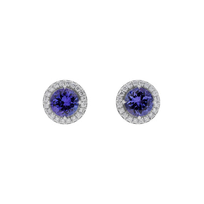 Exclusive Tiffany & Co. Platinum Tanzanite Soleste Earrings — Front View