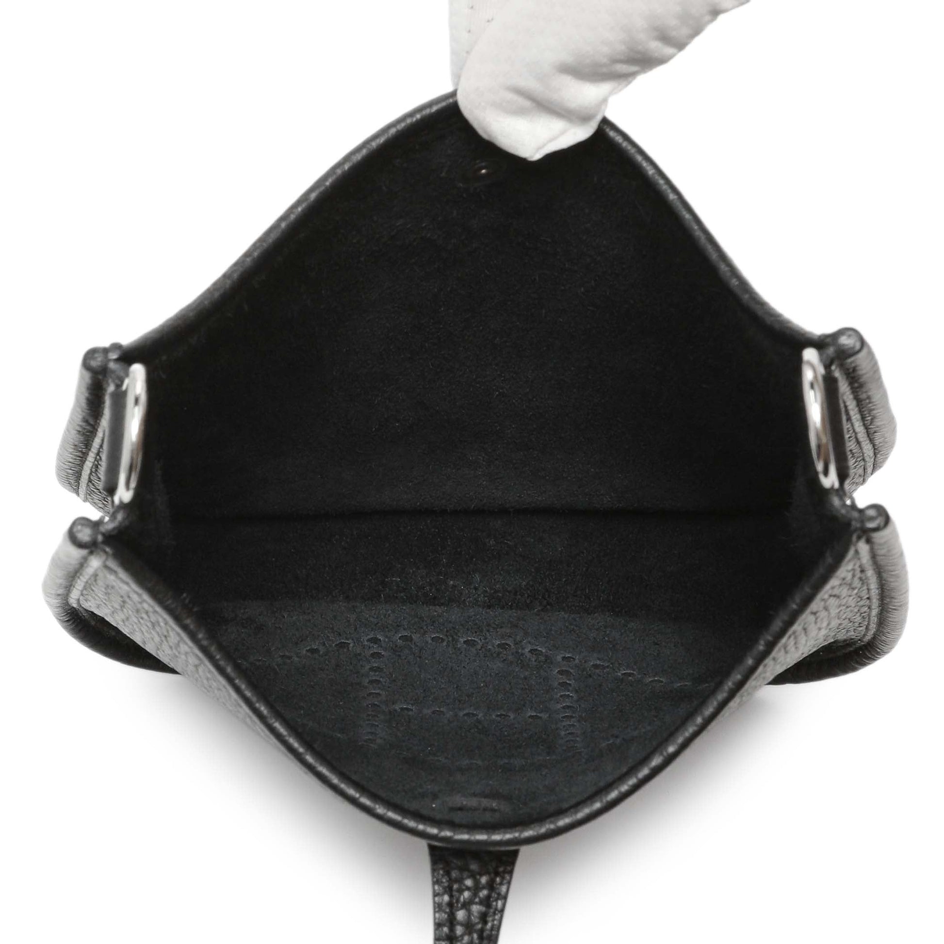 Exclusive Hermes Black Clemence Evelyne TPM — Top View