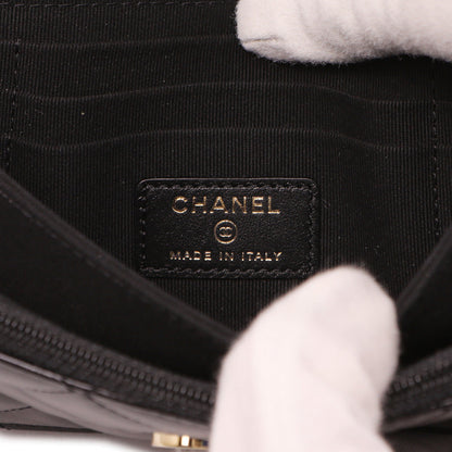 Exclusive Chanel Black Quilted Calfskin Mini Maxi Pearls Wallet On Chain WOC — Lifestyle View