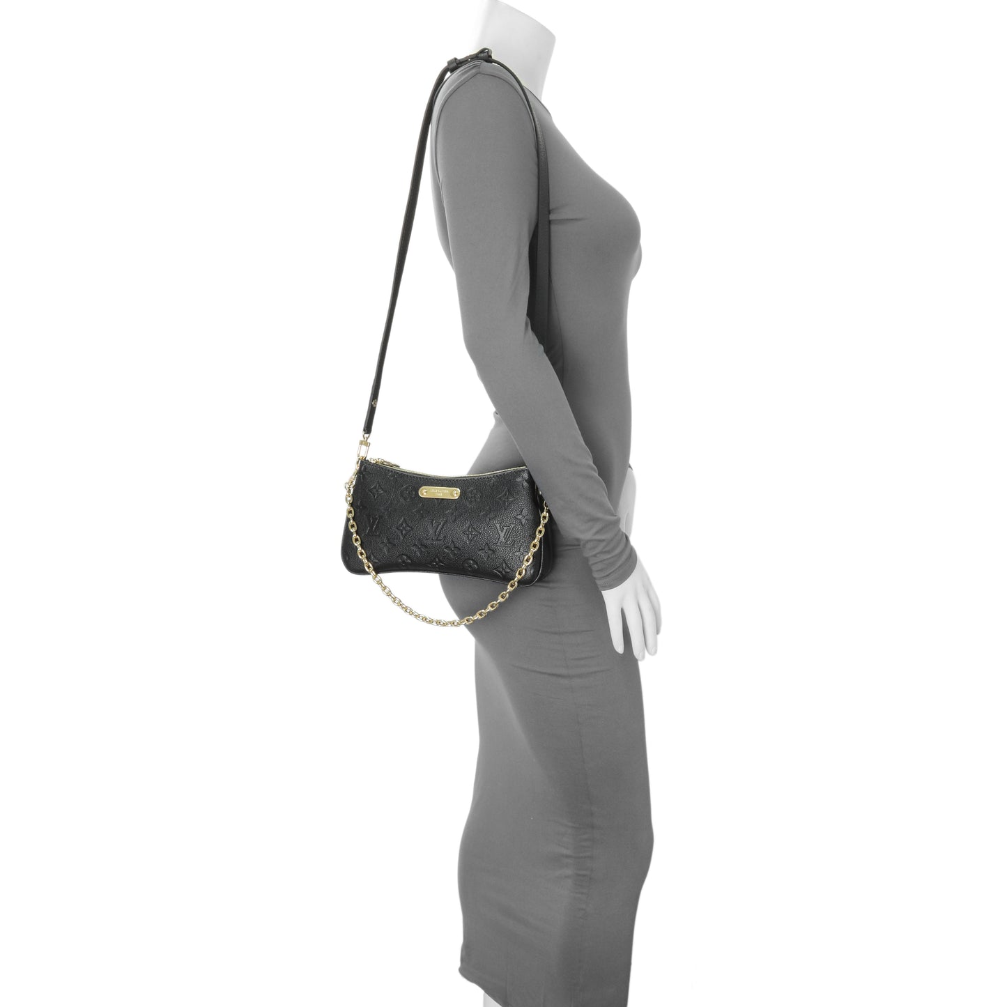 Exclusive Louis Vuitton Black Empreinte Pochette Liv — Lifestyle View