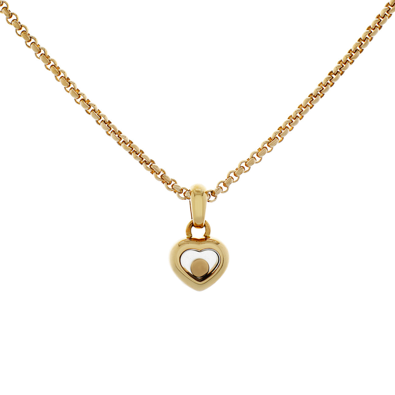 Exclusive Chopard 18K Yellow Gold Happy Diamonds Necklace — Side View