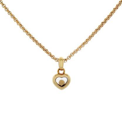 Exclusive Chopard 18K Yellow Gold Happy Diamonds Necklace — Side View