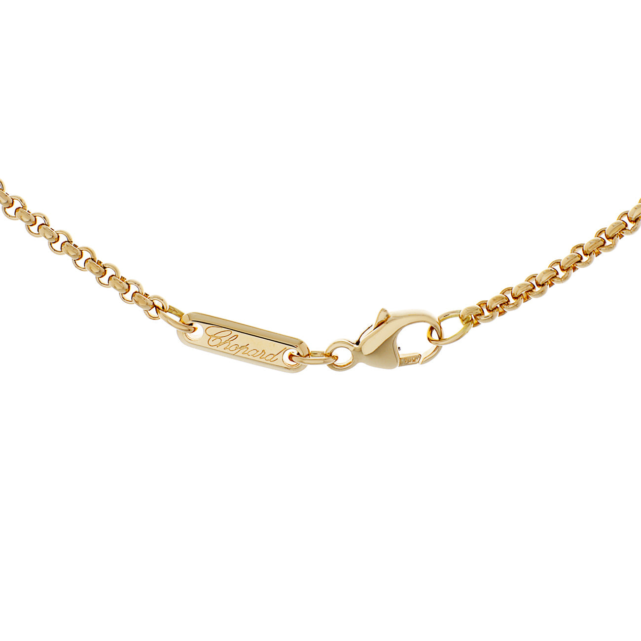 Exclusive Chopard 18K Yellow Gold Happy Diamonds Necklace — Back View