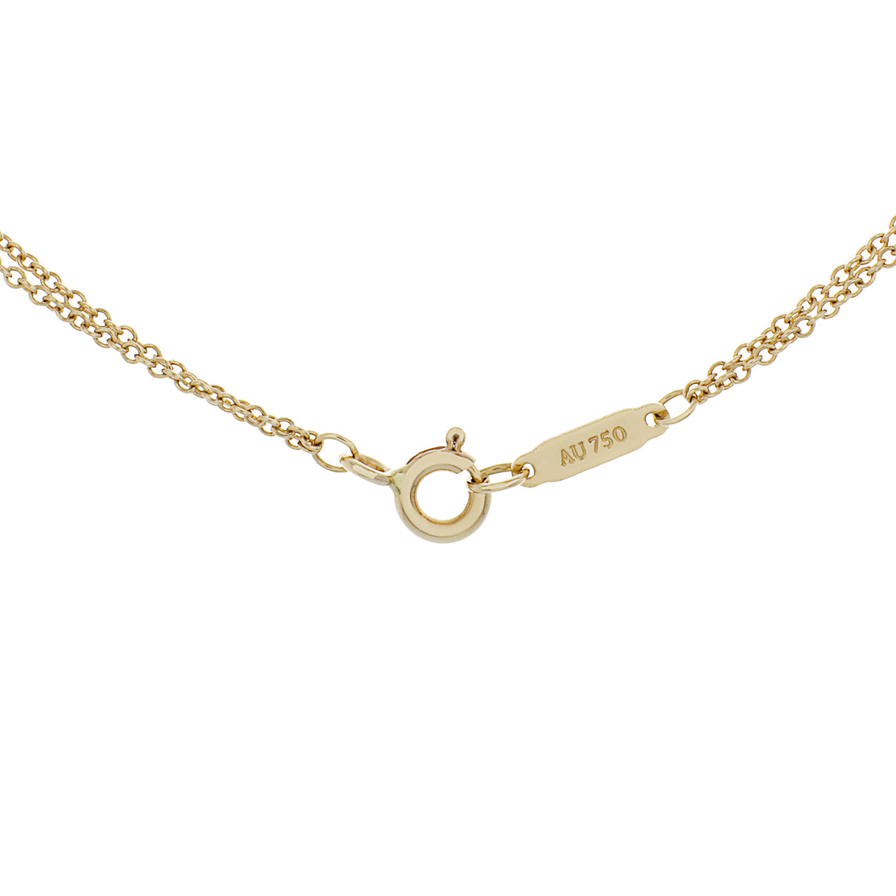 Exclusive Tiffany & Co. 18K Yellow Gold Infinity Double Chain Pendant Necklace — Back View