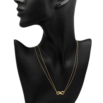 Exclusive Tiffany & Co. 18K Yellow Gold Infinity Double Chain Pendant Necklace — Top View