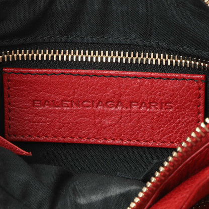 Exclusive Balenciaga Rouge Grained Chevre Leather Holiday Hip Bag — Detail View